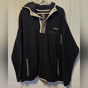 Columbia Black and White Fleece 3/4 Snap Pullover XXL Men's